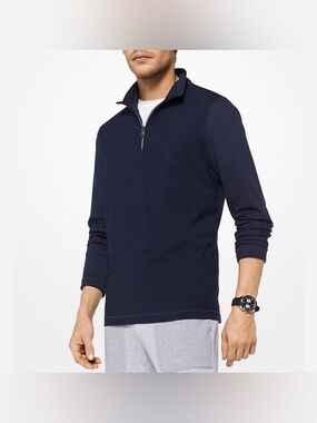 Men's Navy Quarter-Zip Pullover NEW NWT Michael Kors Medium